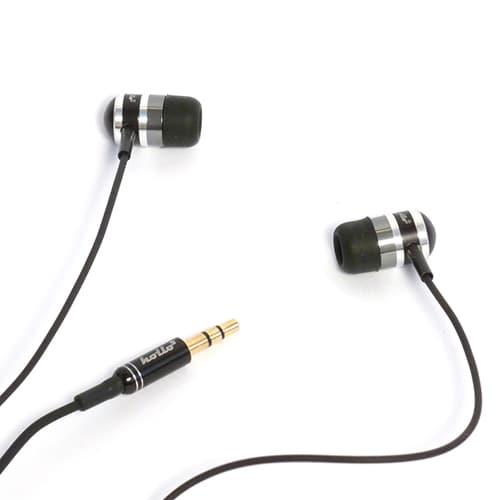 Наушники Hollo, вакуумные, модель HMSV-MH02-SBB, серебристые с черным проводом