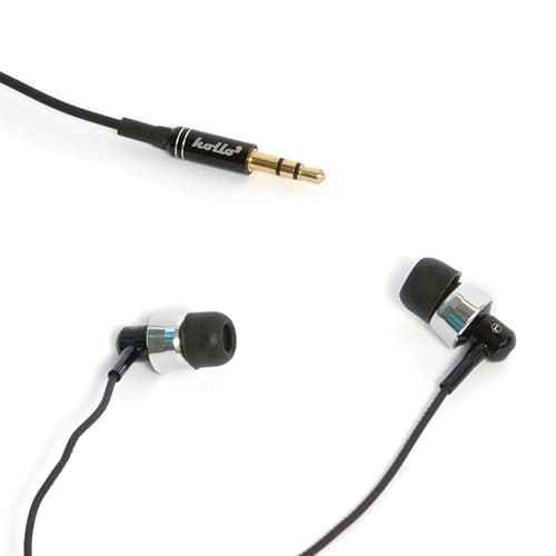 Наушники Hollo, вакуумные, модель HMSV-MH04-SBB, серебристые с черным проводом