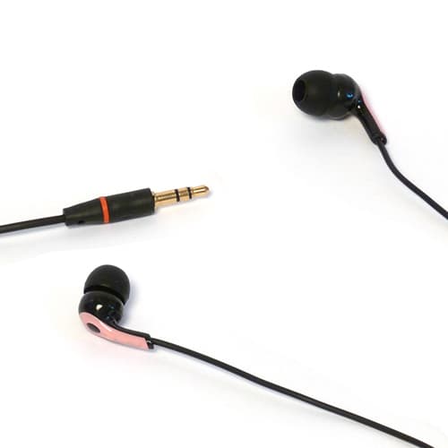 Наушники Hollo, вакуумные, модель HMSV-PH01-BPB, розовые с черным проводом