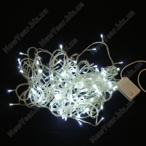 Гирлянда домашняя, 200 светодиодов, 13 метров, білий свет, білий провод