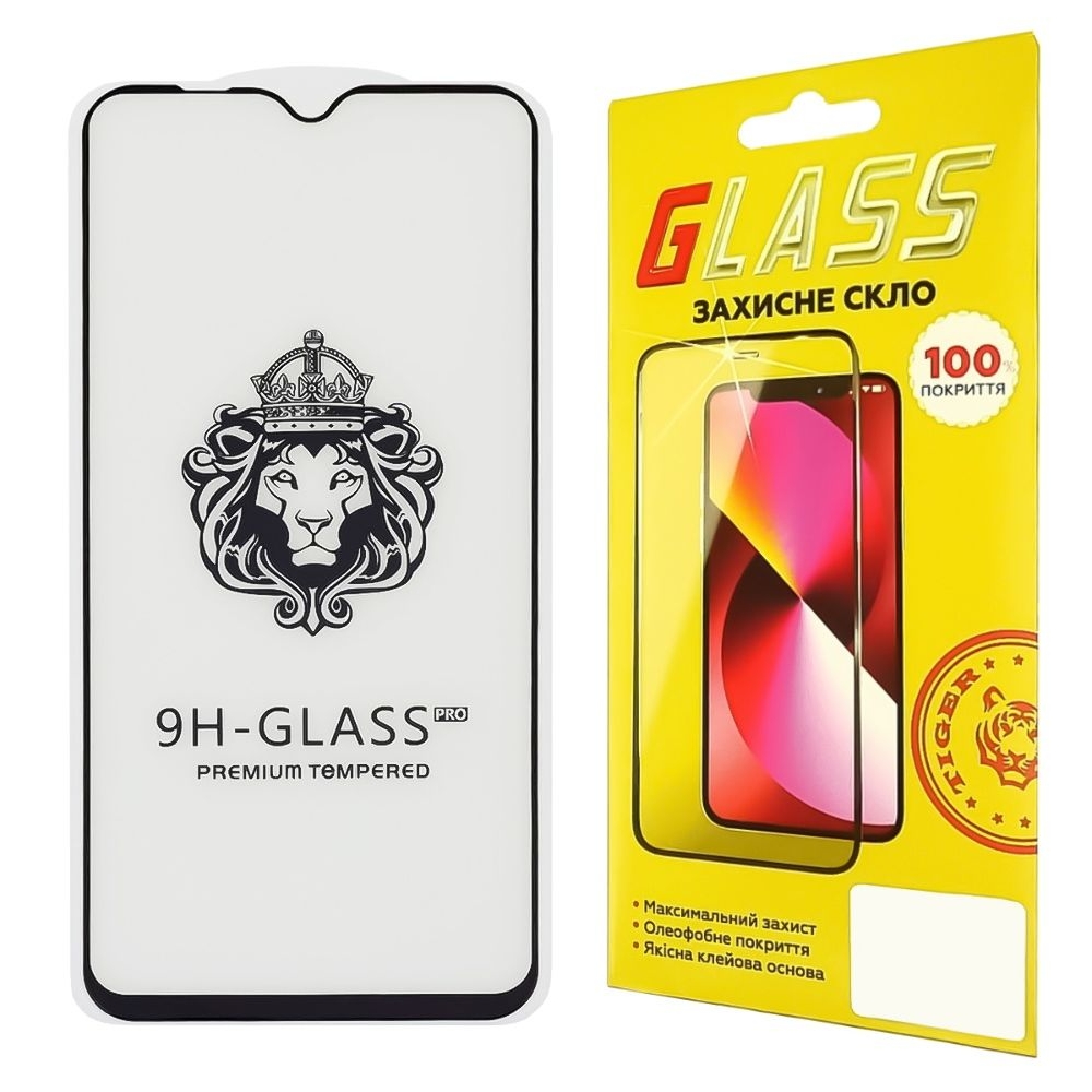 Захисне скло Samsung SM-A105 Galaxy A10, SM-A107 Galaxy A10s, SM-M105 Galaxy M10, чорне, Lion, 0.3 мм, 2.5D, iNobi, Full Glue, клей на усій поверхні, сумісне з чохлом | Закаленное защитное стекло