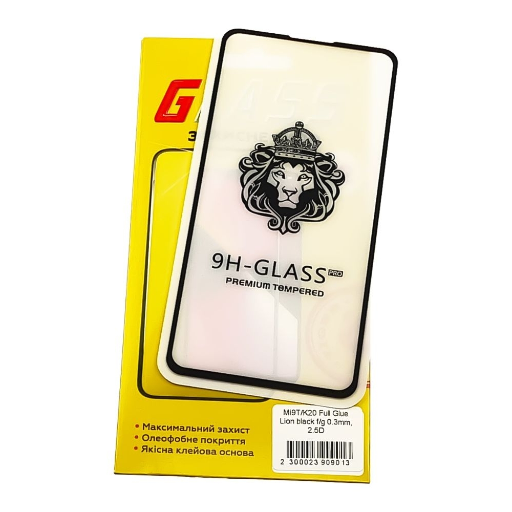 Захисне скло Xiaomi Mi 9T, Mi 9T Pro, Redmi K20, Redmi K20 Pro, M1903F10G, M1903F11G, M1903F10I, M1903F11I, чорне, Lion, 0.3 мм, 2.5D, iNobi, Full Glue, клей на усій поверхні, сумісне з чохлом | Закаленное защитное стекло