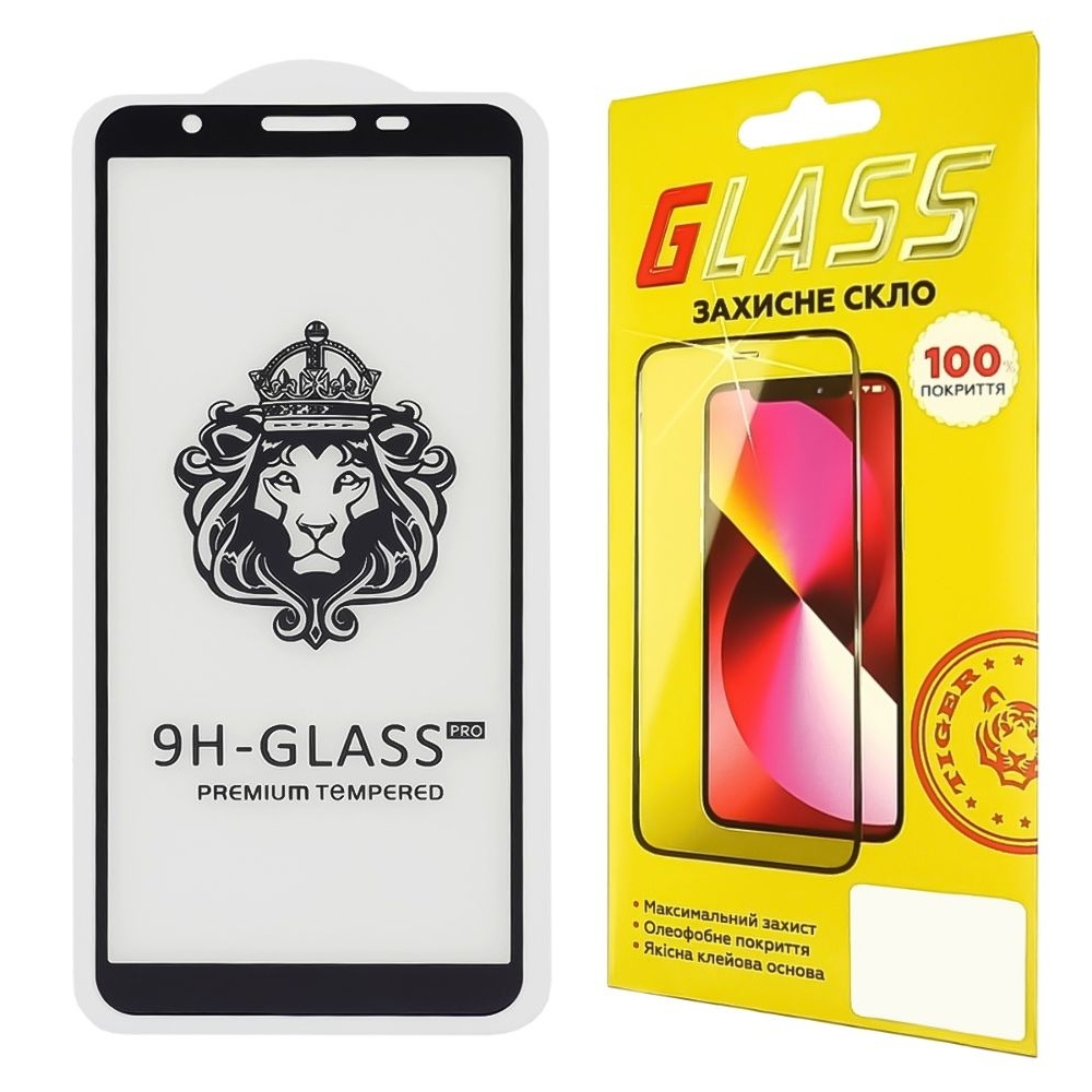 Захисне скло Samsung SM-A013 Galaxy A01 Core, SM-M013 Galaxy M01 Core, чорне, Lion, 0.3 мм, 2.5D, iNobi, Full Glue, клей на усій поверхні, сумісне з чохлом | Закаленное защитное стекло