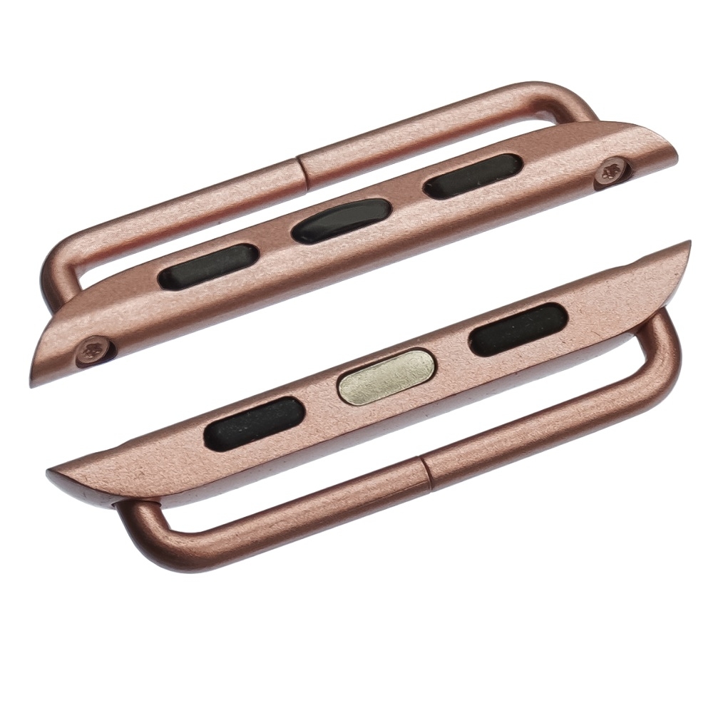 Переходник на универсальный ремешкок Apple Watch 42mm, 44mm на болтах, рожевий