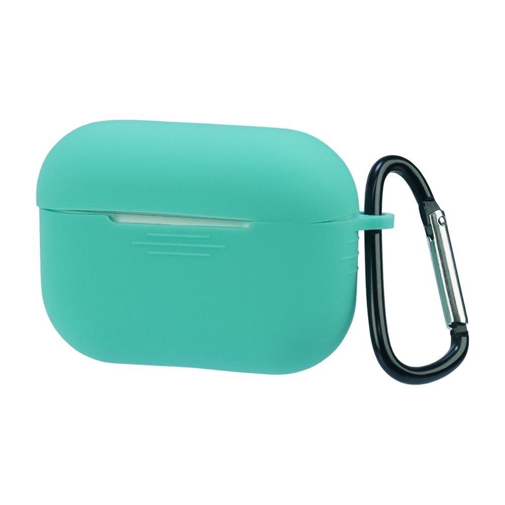 Чехол силиконовый с карабином Apple AirPods Pro, бірюзовий