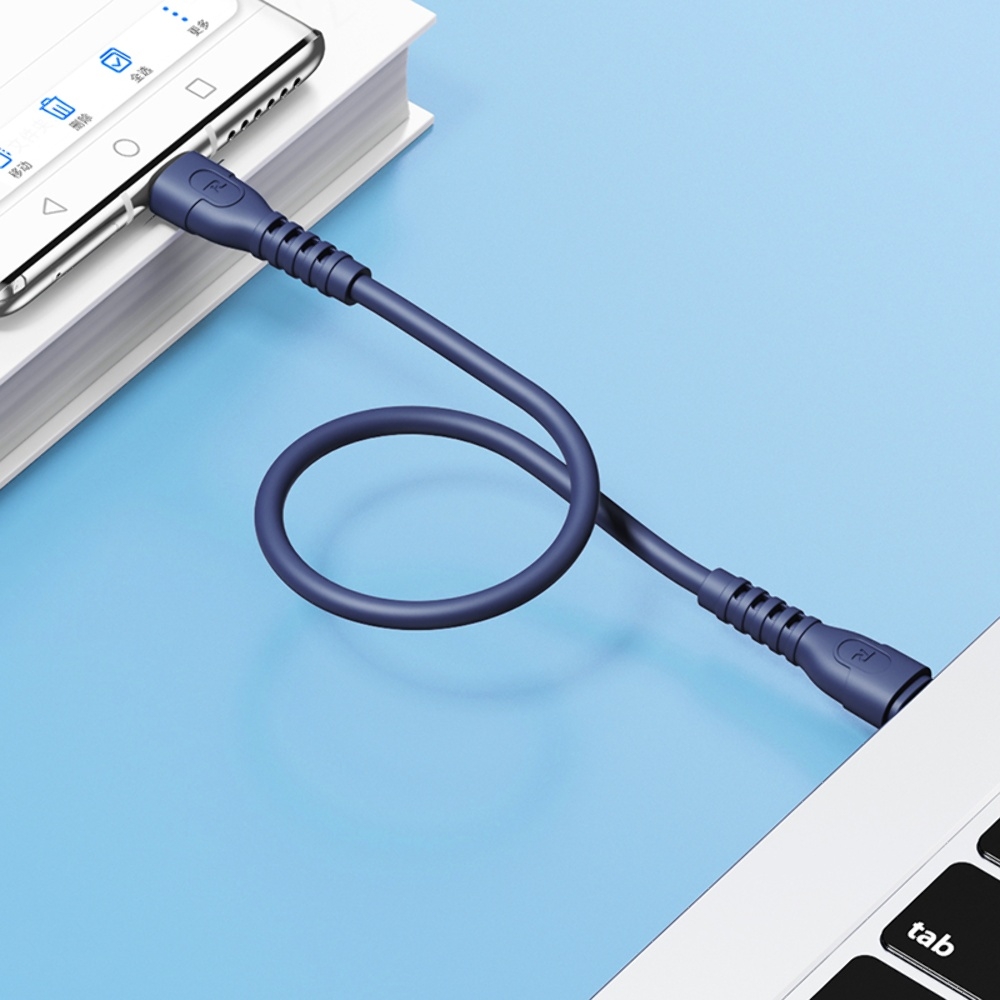 USB-кабель Remax RC-C022, Type-C на Type-C, Power Delivery (65 Вт), 30 см, синій