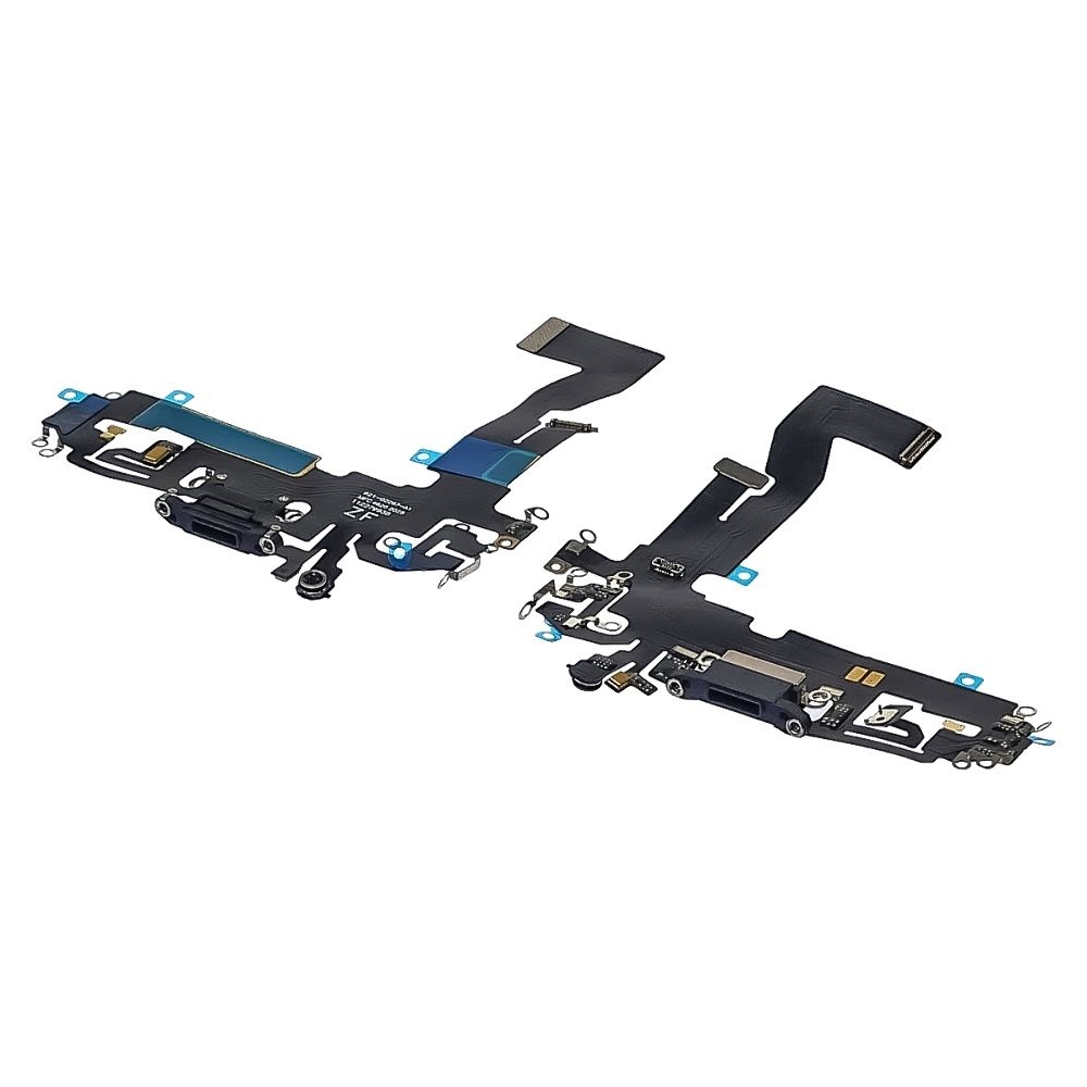 Плата зарядки Apple iPhone 12, iPhone 12 Pro, шлейф коннектора зарядки, черная, с микрофоном, High Copy