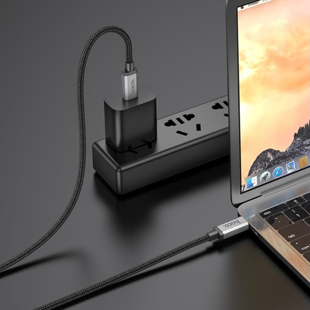 USB-кабель Hoco US06, Type-C на Type-C, Power Delivery (100 Вт), 100 см, чорний
