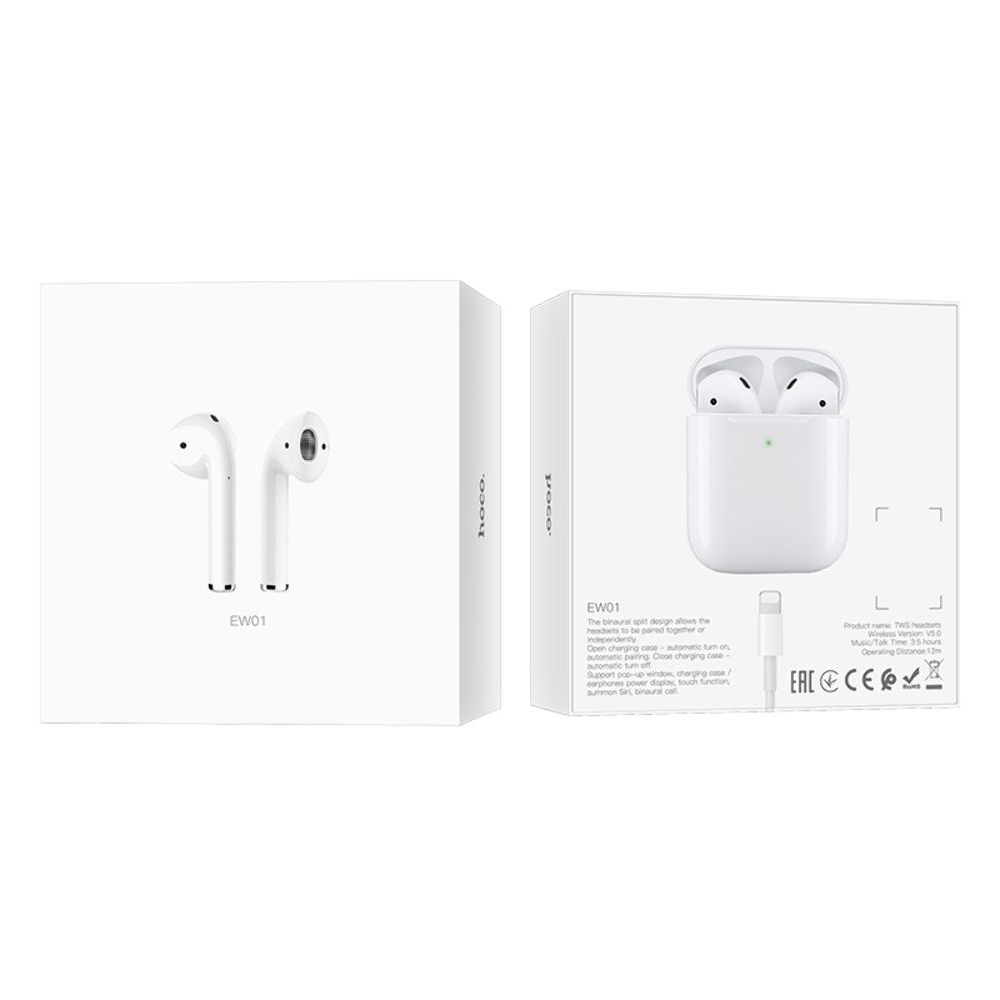 Бездротові навушники Hoco EW01 TWS, белые | беспроводные наушники