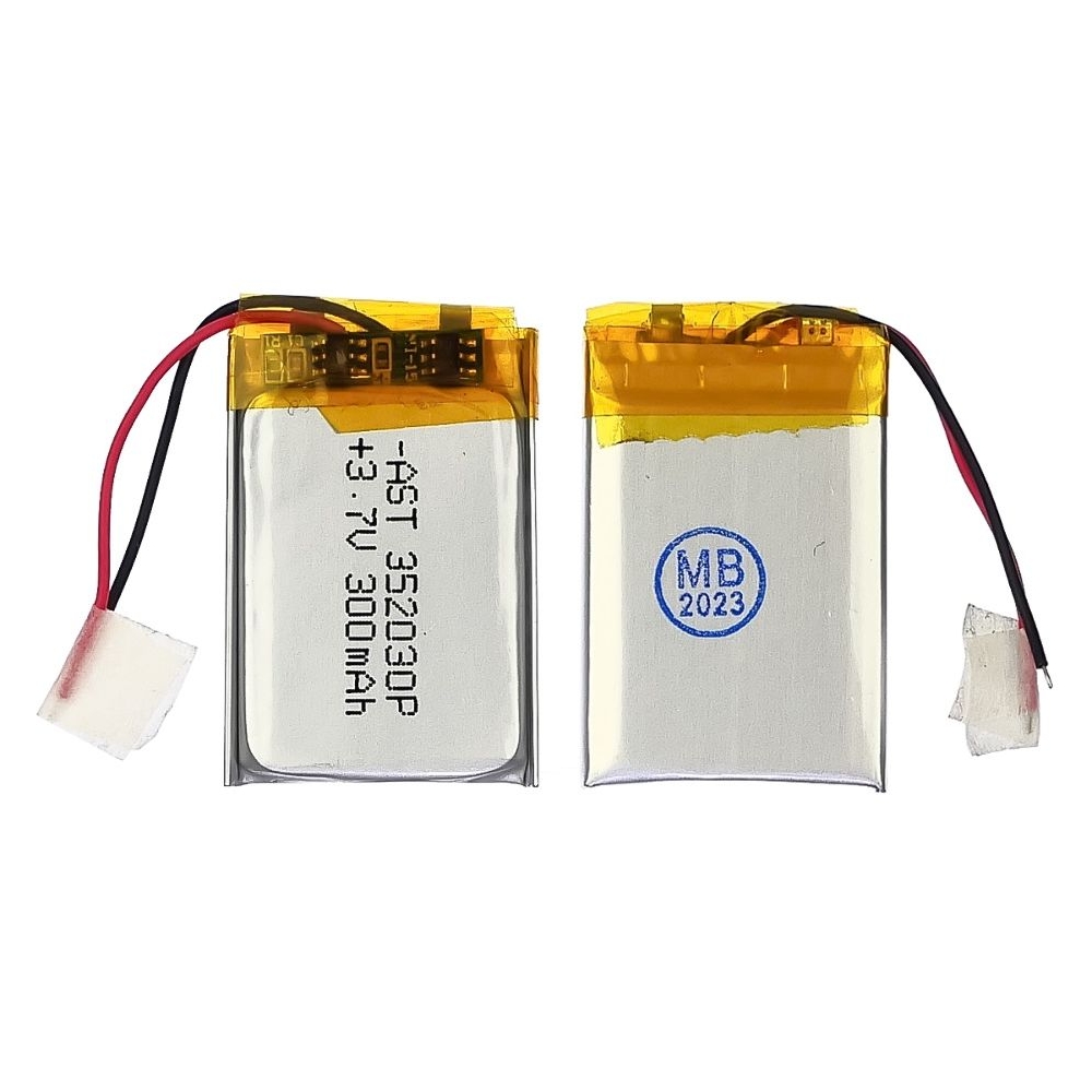 Акумулятор 352030P, універсальний, з контролером, 3.5 х 20 х 30 мм, 300 mAh, для TWS навушників, Bluetooth гарнитур, MP3 плееров | АКБ, батарея, аккумулятор