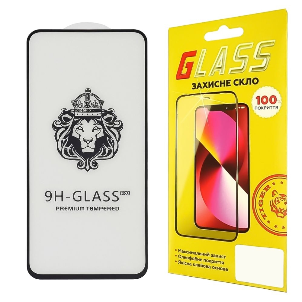 Захисне скло Samsung SM-A546 Galaxy A54, чорне, Lion, 0.3 мм, 2.5D, iNobi, Full Glue, клей на усій поверхні, сумісне з чохлом | Закаленное защитное стекло