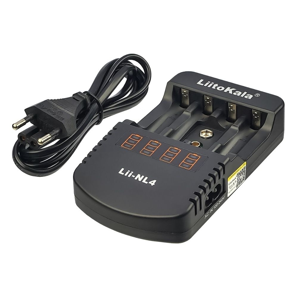 Сетевое зарядное устройство с тестером LiitoKala Lii-NL4, для аккумуляторов 18650, АА, ААА и других, 4 слота