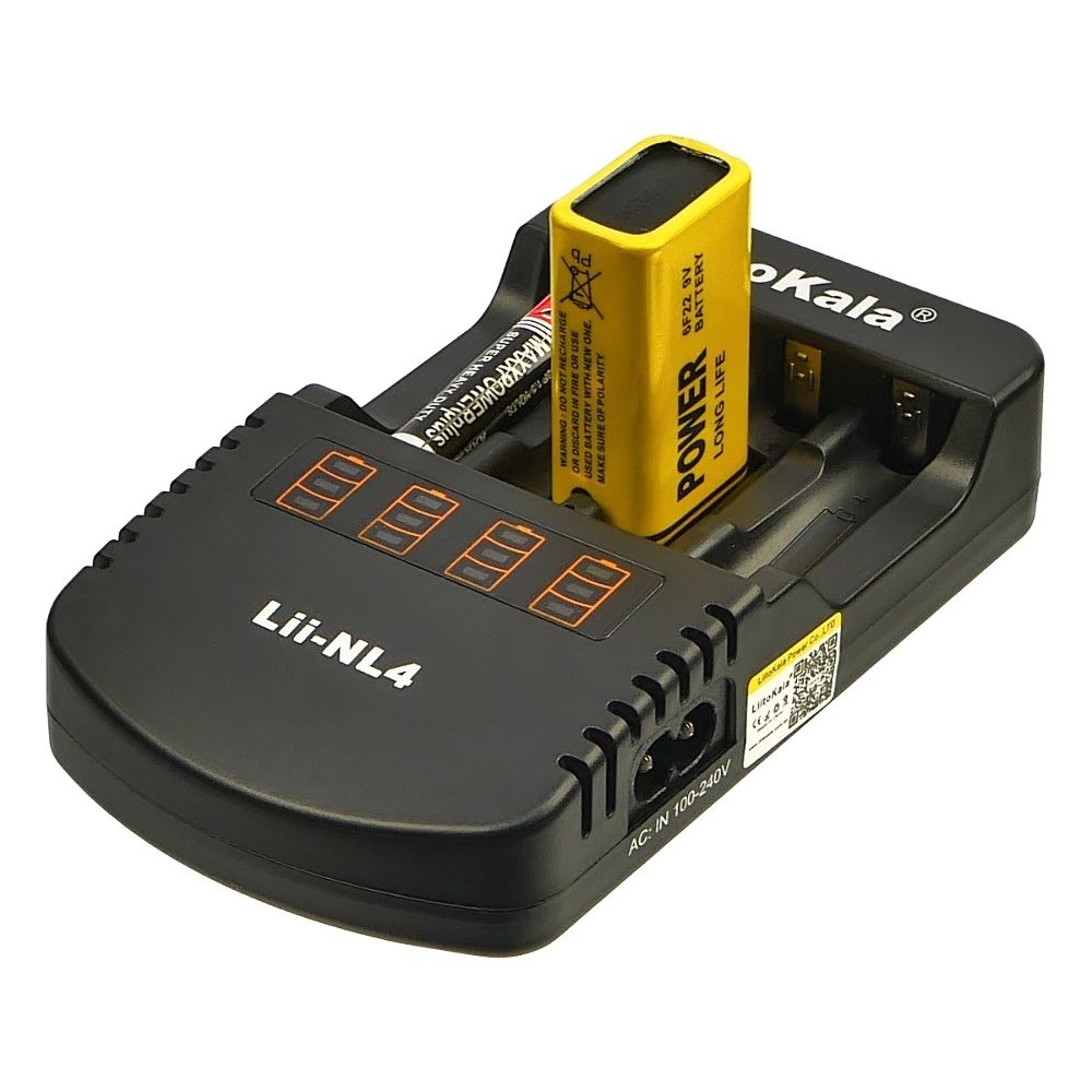 Сетевое зарядное устройство с тестером LiitoKala Lii-NL4, для аккумуляторов 18650, АА, ААА и других, 4 слота