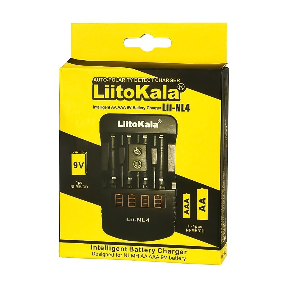 Сетевое зарядное устройство с тестером LiitoKala Lii-NL4, для аккумуляторов 18650, АА, ААА и других, 4 слота