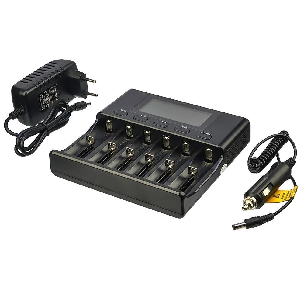 Сетевое зарядное устройство с тестером LiitoKala Lii-S6, для аккумуляторов 18650, АА, ААА и других, 6 слотов