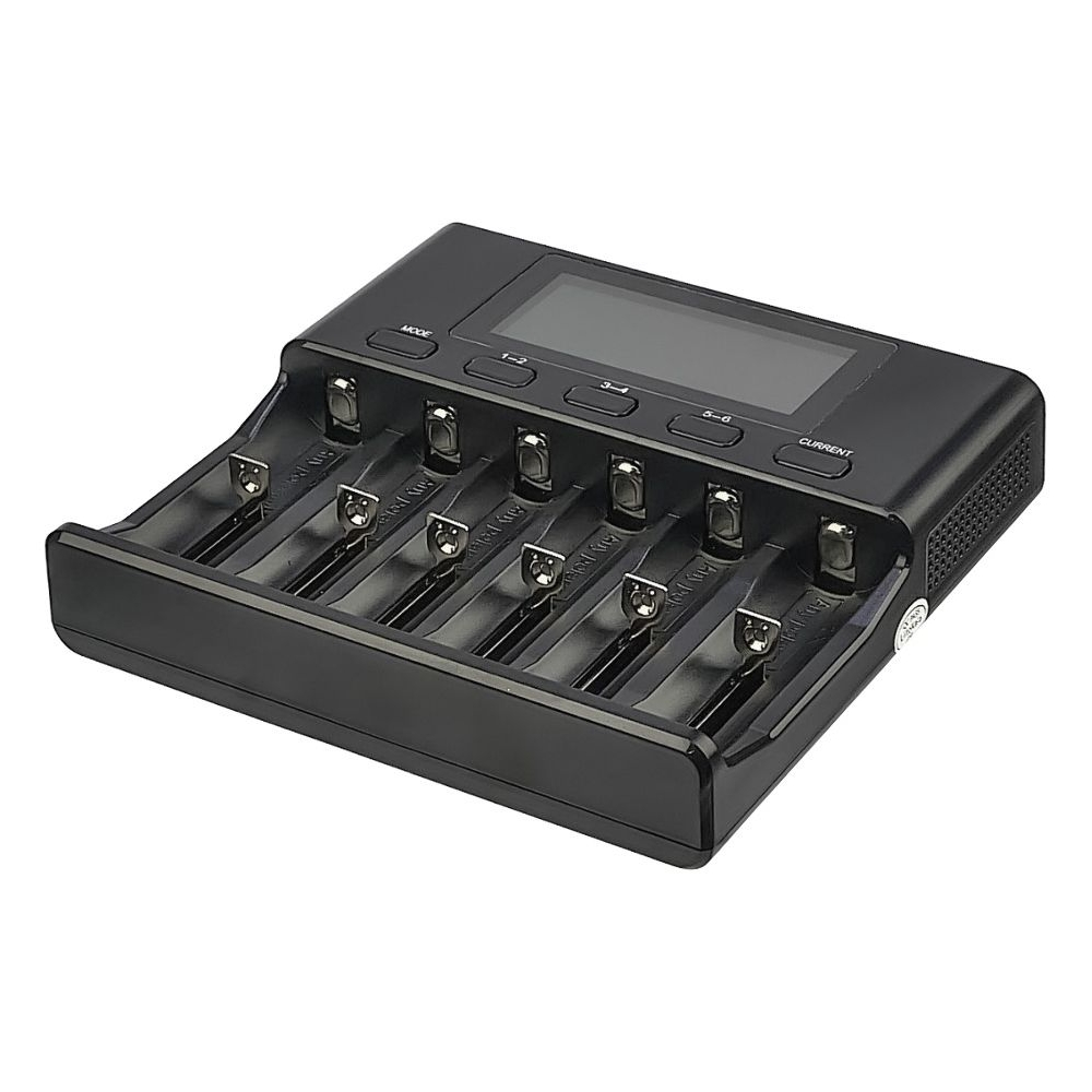 Сетевое зарядное устройство с тестером LiitoKala Lii-S6, для аккумуляторов 18650, АА, ААА и других, 6 слотов