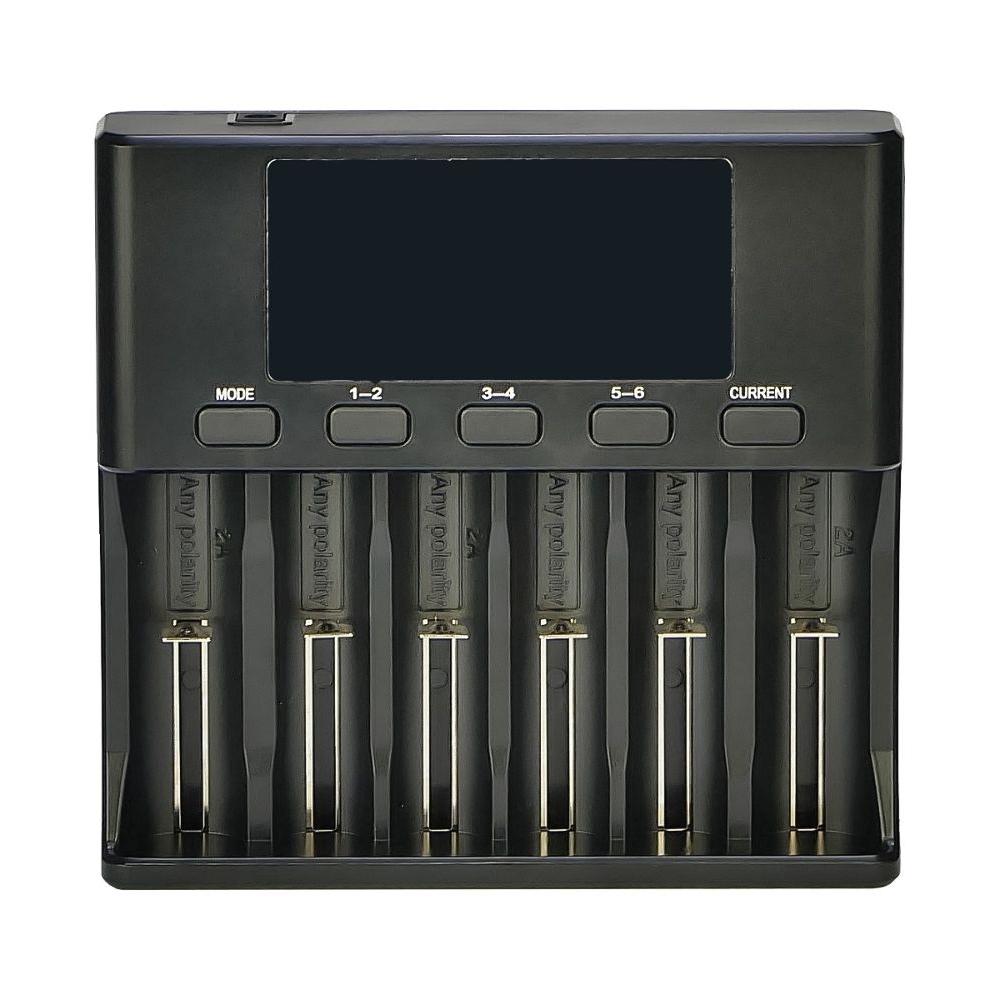 Сетевое зарядное устройство с тестером LiitoKala Lii-S6, для аккумуляторов 18650, АА, ААА и других, 6 слотов