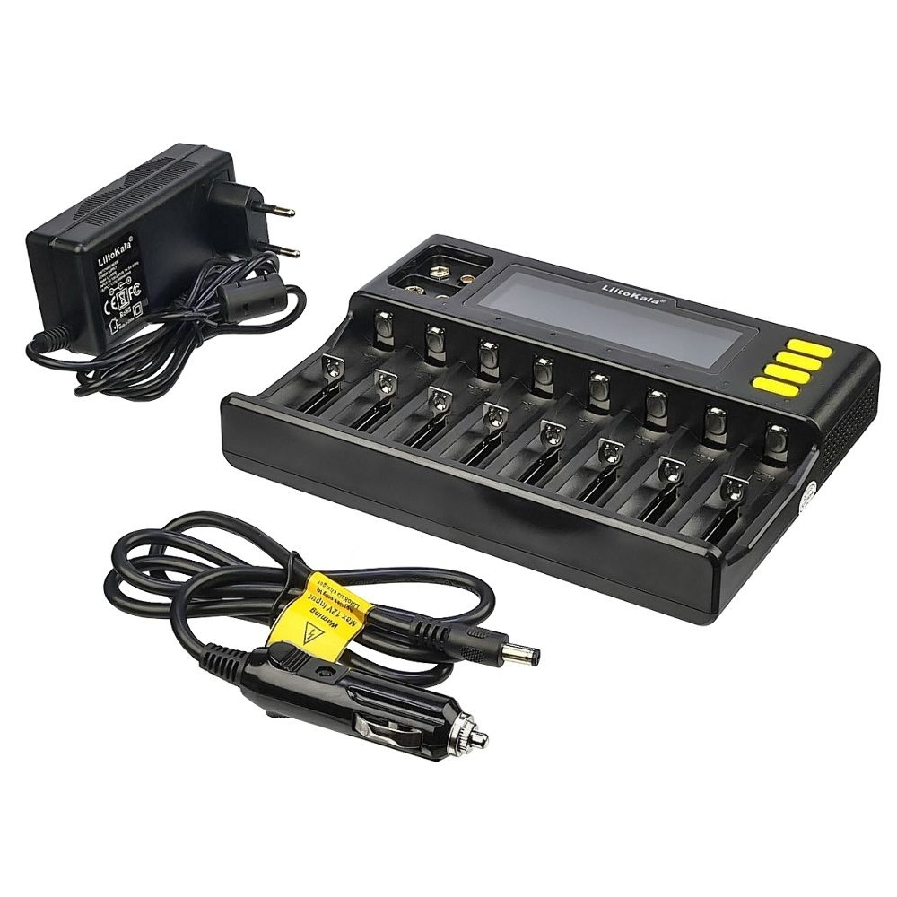 Сетевое зарядное устройство с тестером LiitoKala Lii-S8, для аккумуляторов 18650, АА, ААА и других, 8 слотов