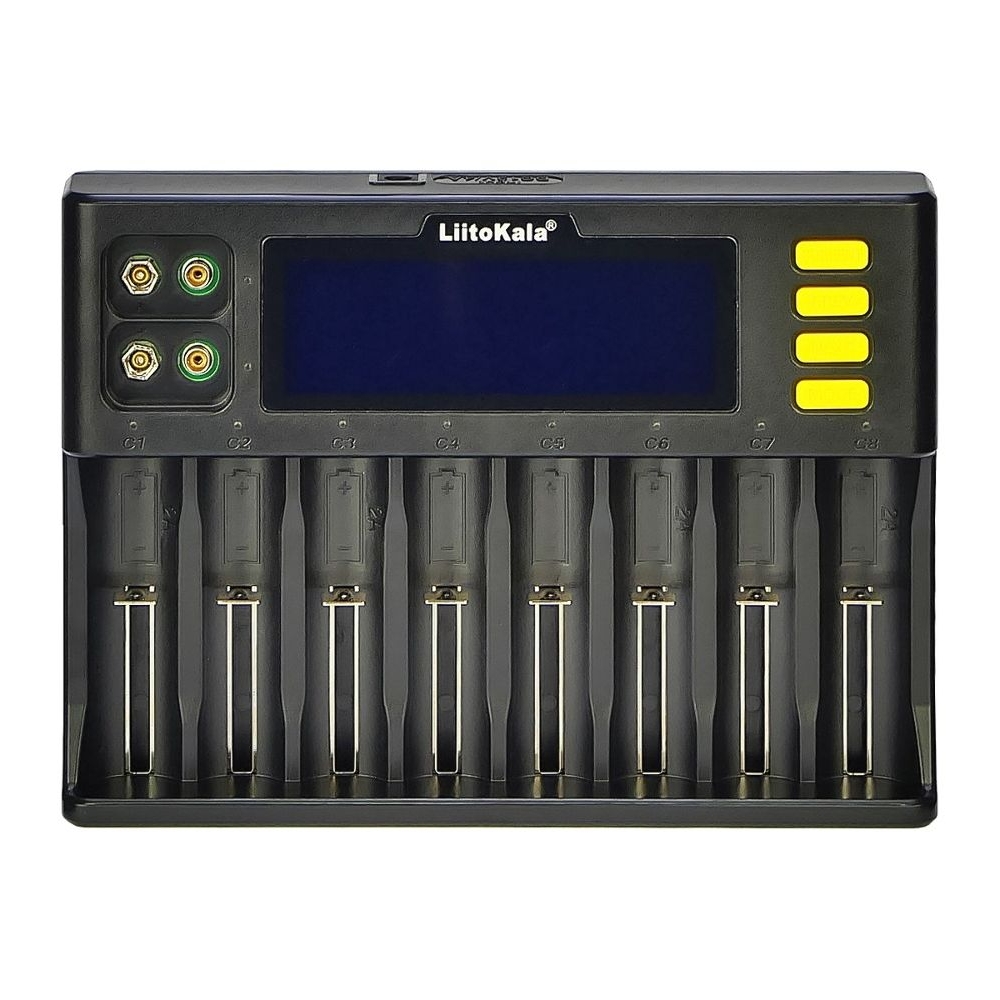 Сетевое зарядное устройство с тестером LiitoKala Lii-S8, для аккумуляторов 18650, АА, ААА и других, 8 слотов