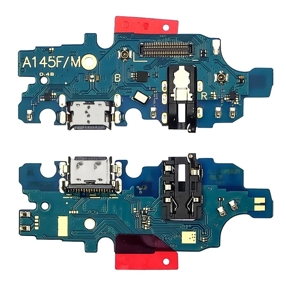 Плата зарядки Samsung SM-A145 Galaxy A14, шлейф коннектора зарядки, коннектора наушников, с микрофоном, High Copy