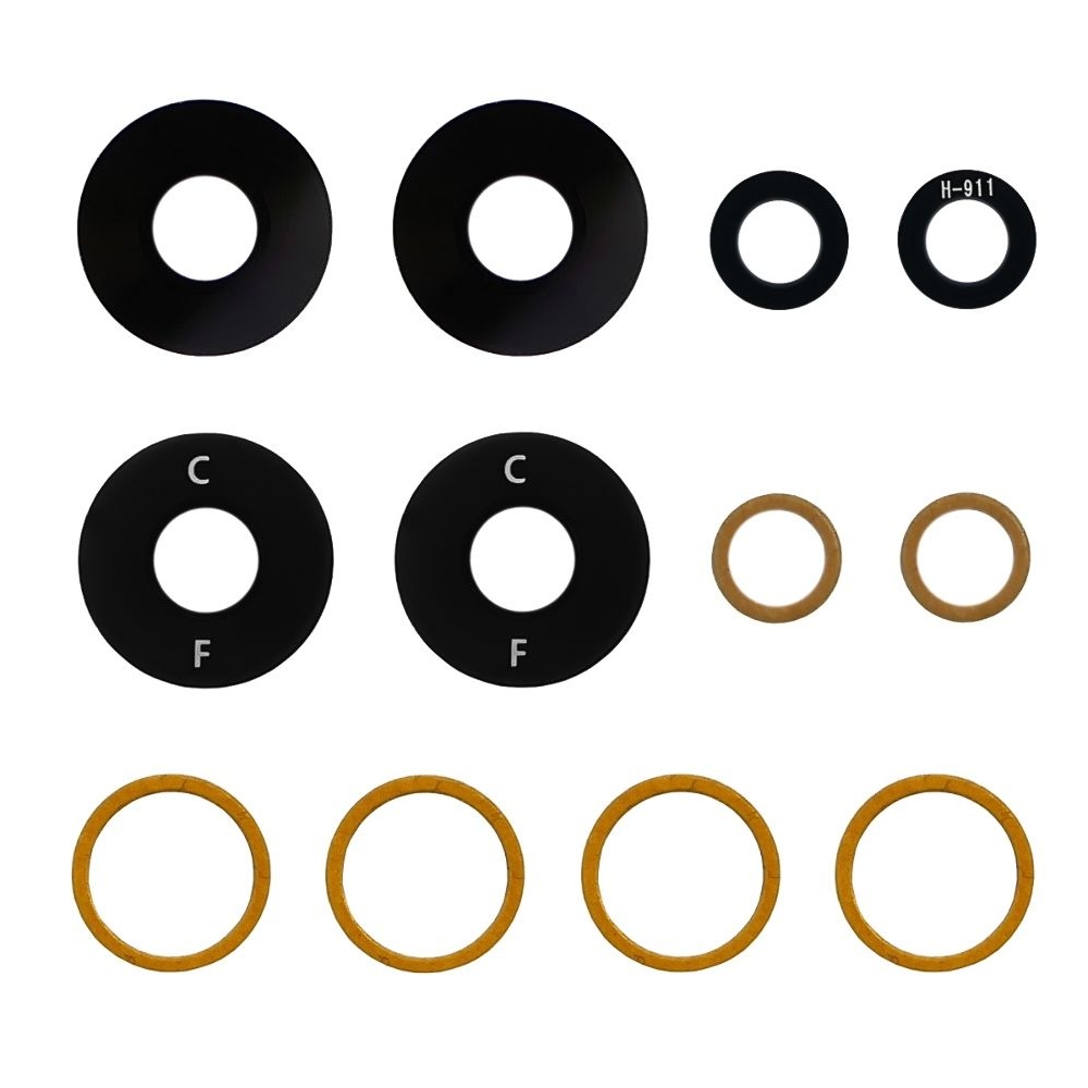 Стекло камеры Xiaomi Redmi Note 12, комплект 3 шт, черное, Original (PRC)