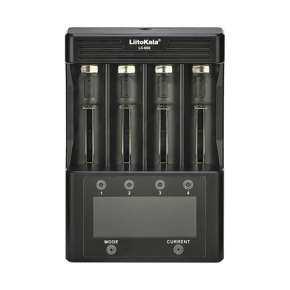 Сетевое зарядное устройство с тестером LiitoKala Lii-600, для аккумуляторов 18650, АА, ААА и других, универсальное, 4 слота