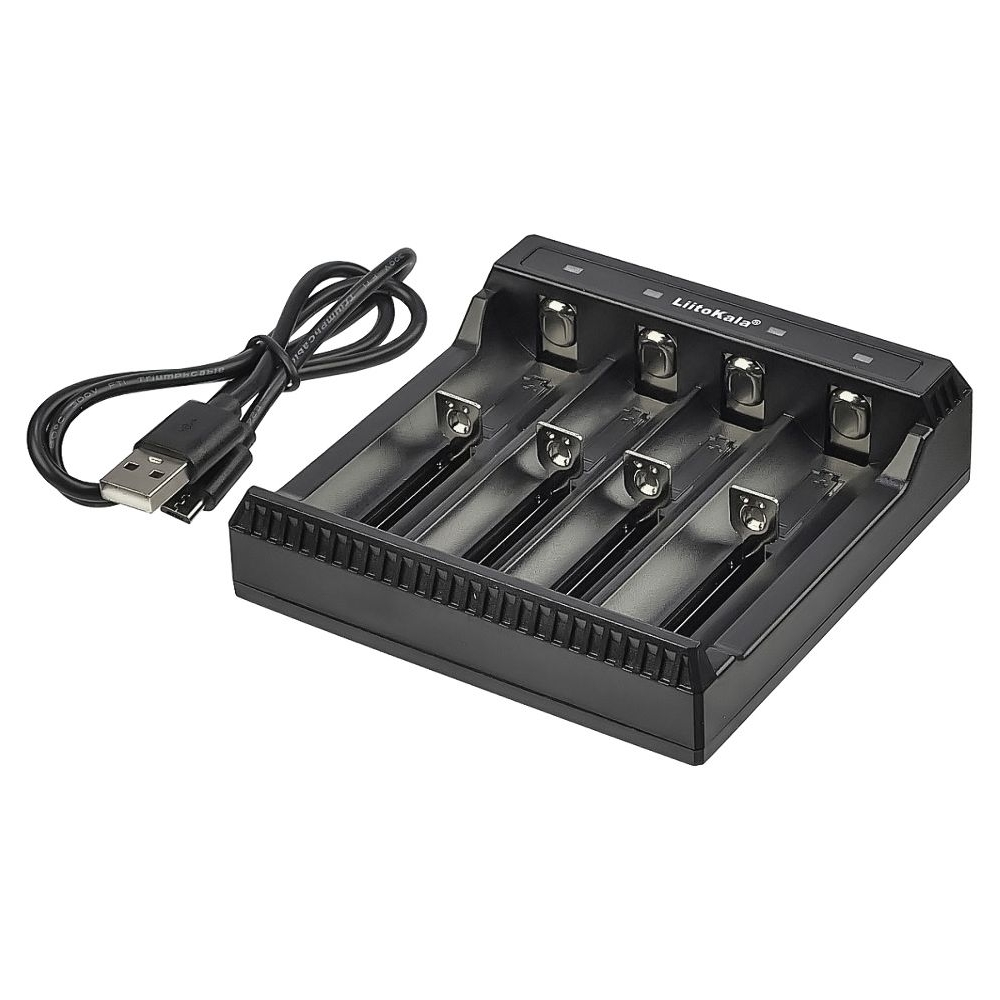 Сетевое зарядное устройство с тестером LiitoKala Lii-L4, для аккумуляторов 18650, АА, ААА и других, универсальное, 4 слота