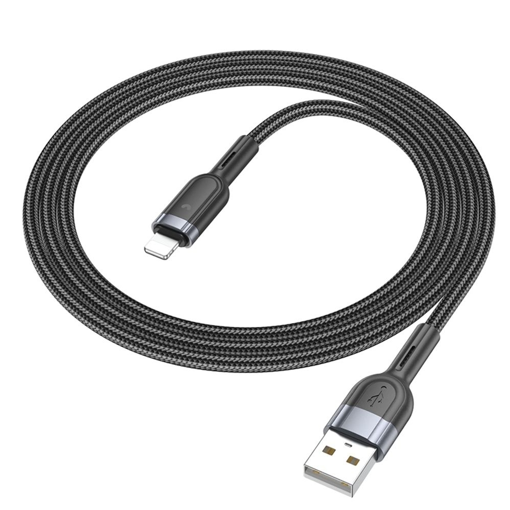 USB-кабель Hoco U117, USB на Lightning, 120 см, чорний