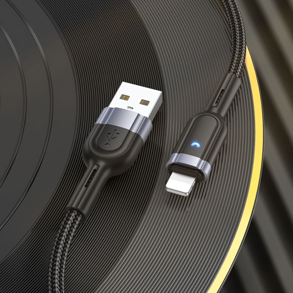 USB-кабель Hoco U117, USB на Lightning, 120 см, чорний