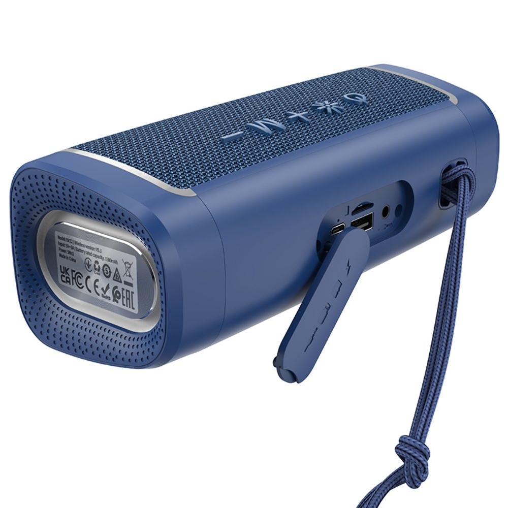 Бездротова колонка Borofone BR32, со светомузыкой, синяя | беспроводная колонка