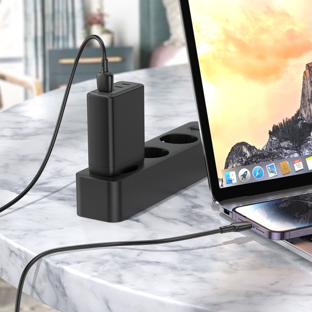 USB-кабель Borofone BX93, USB на Lightning, 100 см, чорний