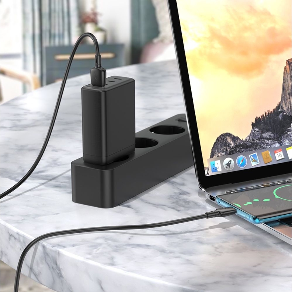 USB-кабель Borofone BX93, USB на Type-C, Power Delivery (27 Вт), чорний