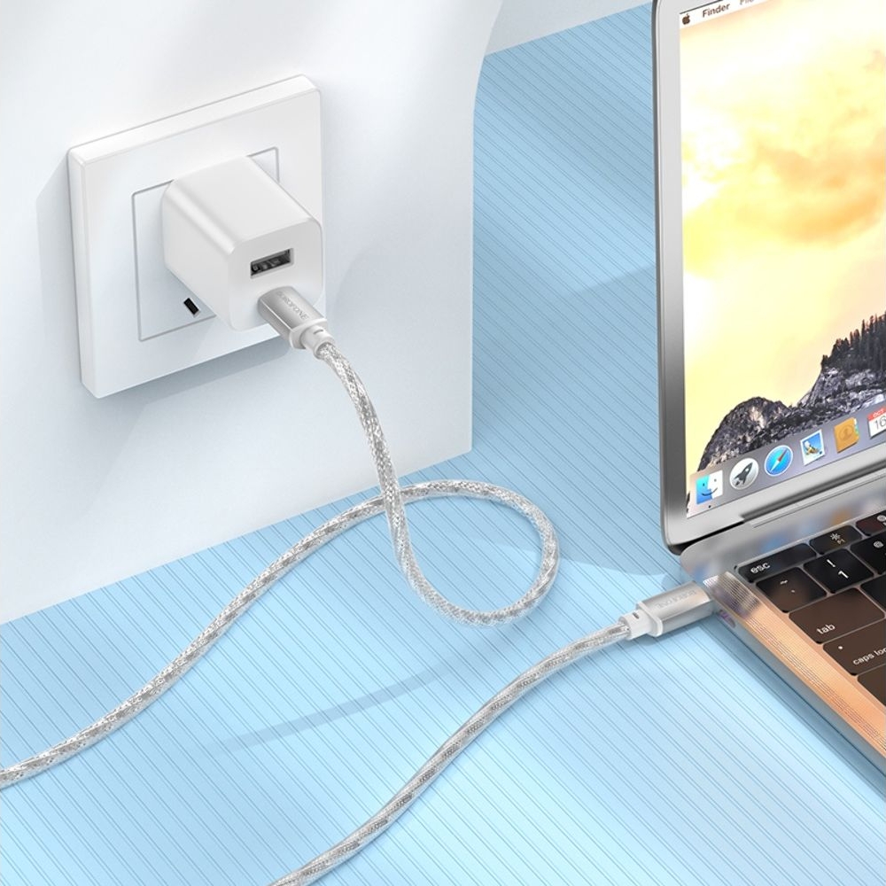 USB-кабель Borofone BX95, Type-C на Type-C, Power Delivery (60 Вт), 100 см, серебристый