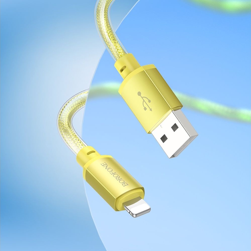 USB-кабель Borofone BX95, USB на Lightning, 100 см, золотистий