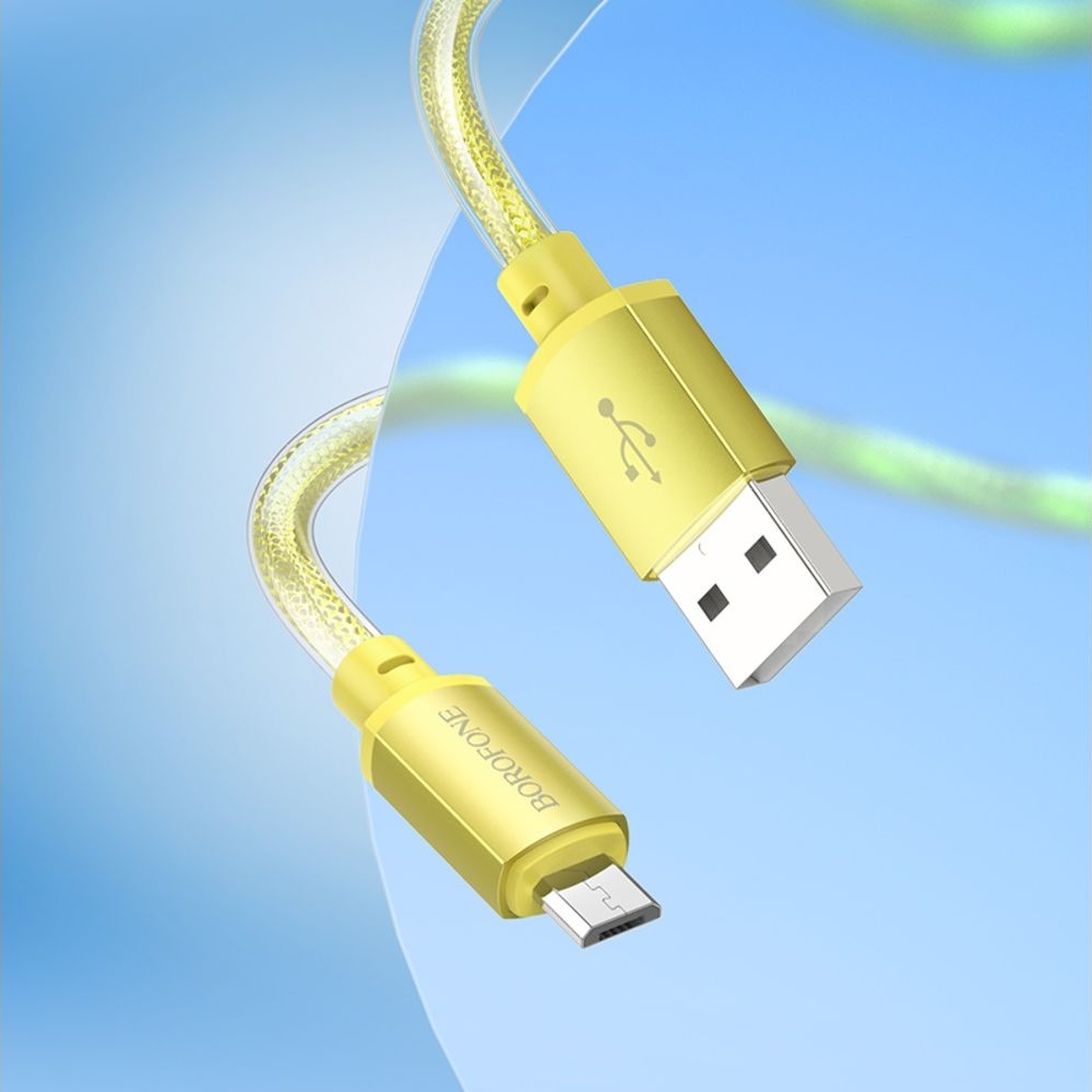 USB-кабель Borofone BX95, USB на MicroUSB, 100 см, золотистий