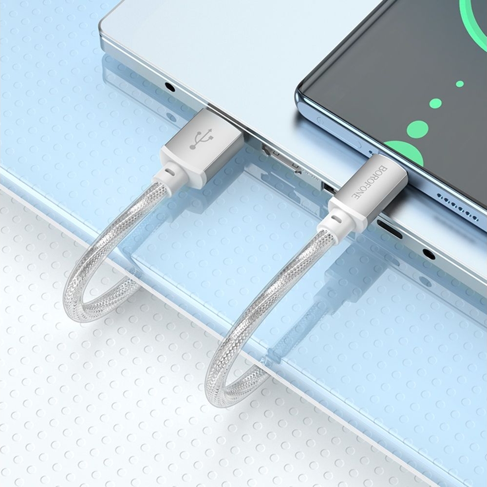 USB-кабель Borofone BX95, USB на Type-C, 100 см, серебристый