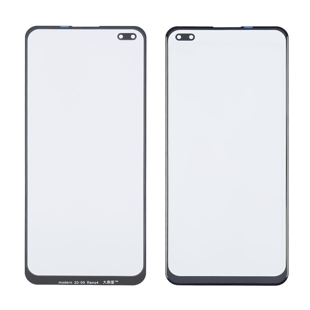 Стекло дисплея Oppo A93, Reno4, Reno4 Lite, CPH2121, CPH2123, черное, с OCA-пленкой