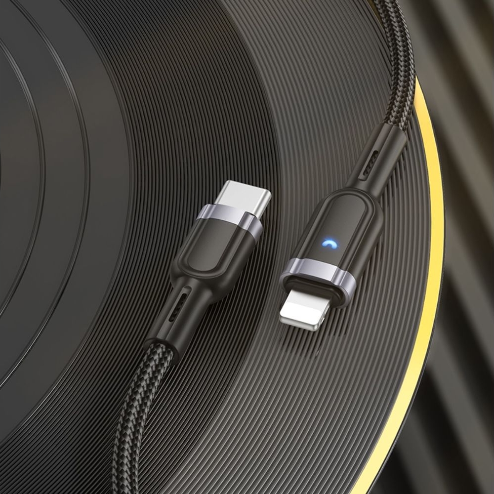 USB-кабель Hoco U117, Type-C на Lightning, 120 см, чорний