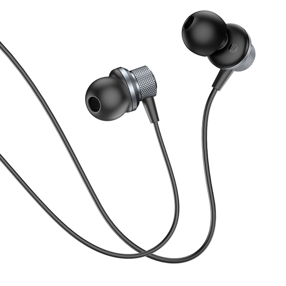 Наушники Borofone BM78, проводные, вакуумные, с микрофоном, Jack 3.5, серые