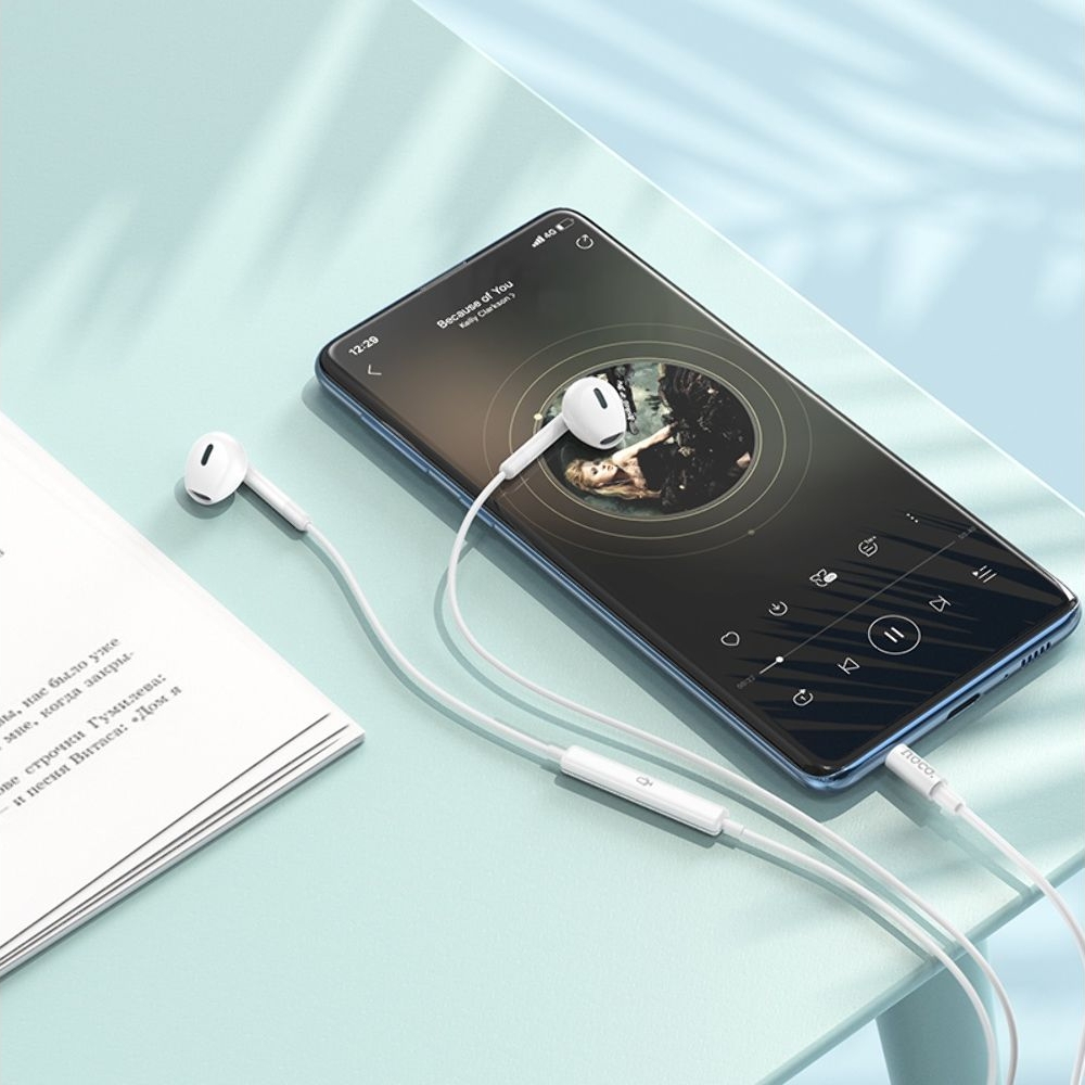 Наушники Hoco M109, проводные, вакуумные, с микрофоном, белые