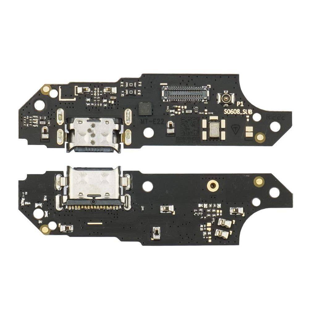 Плата зарядки Motorola Moto E22, шлейф коннектора зарядки, с микрофоном, High Copy