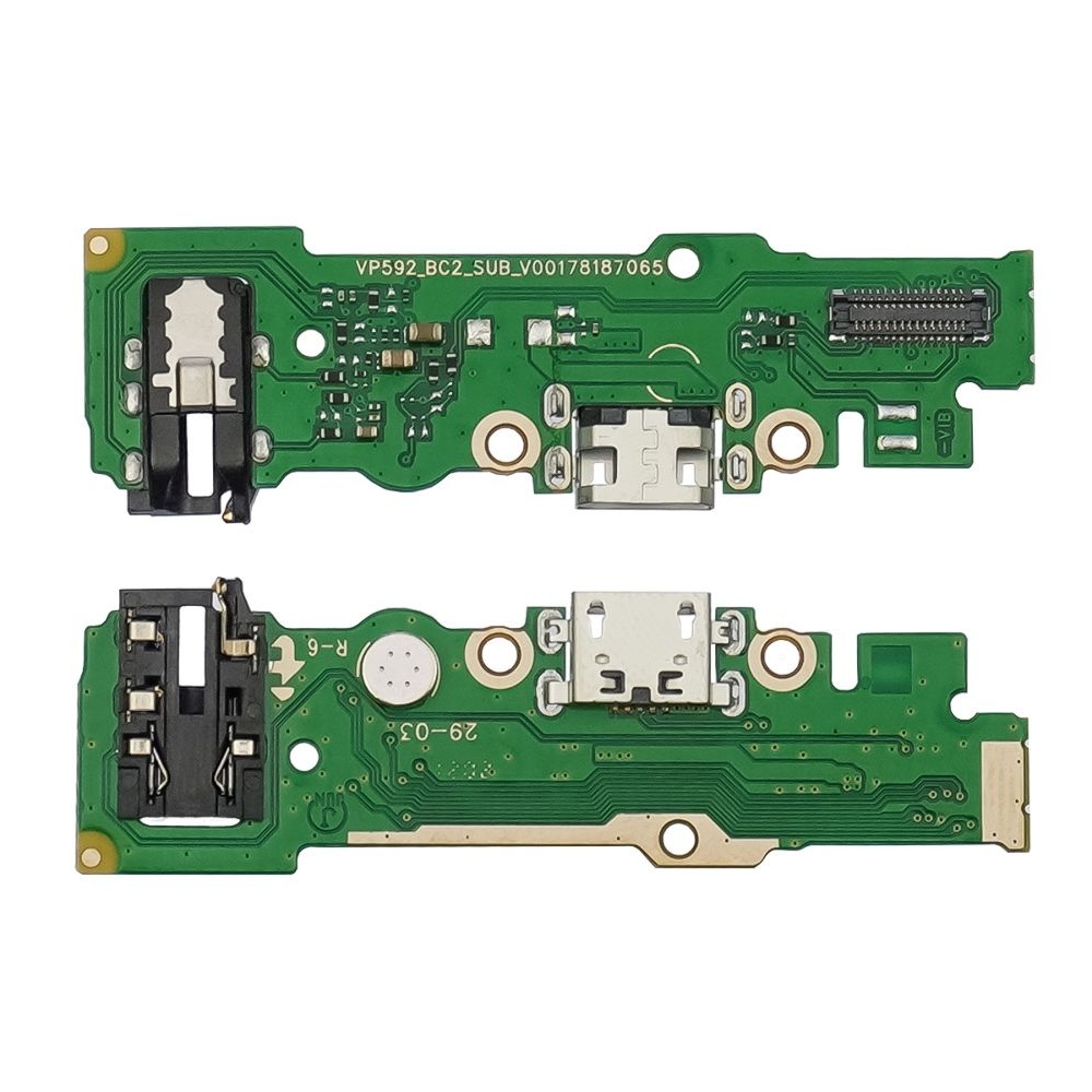 Плата зарядки Tecno Pop 4, BC2, шлейф коннектора зарядки, коннектора наушников, с микрофоном, High Copy