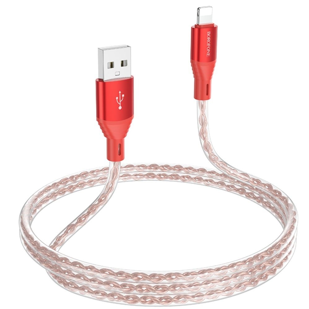 USB-кабель Borofone BX96, USB на Lightning, 100 см, красный