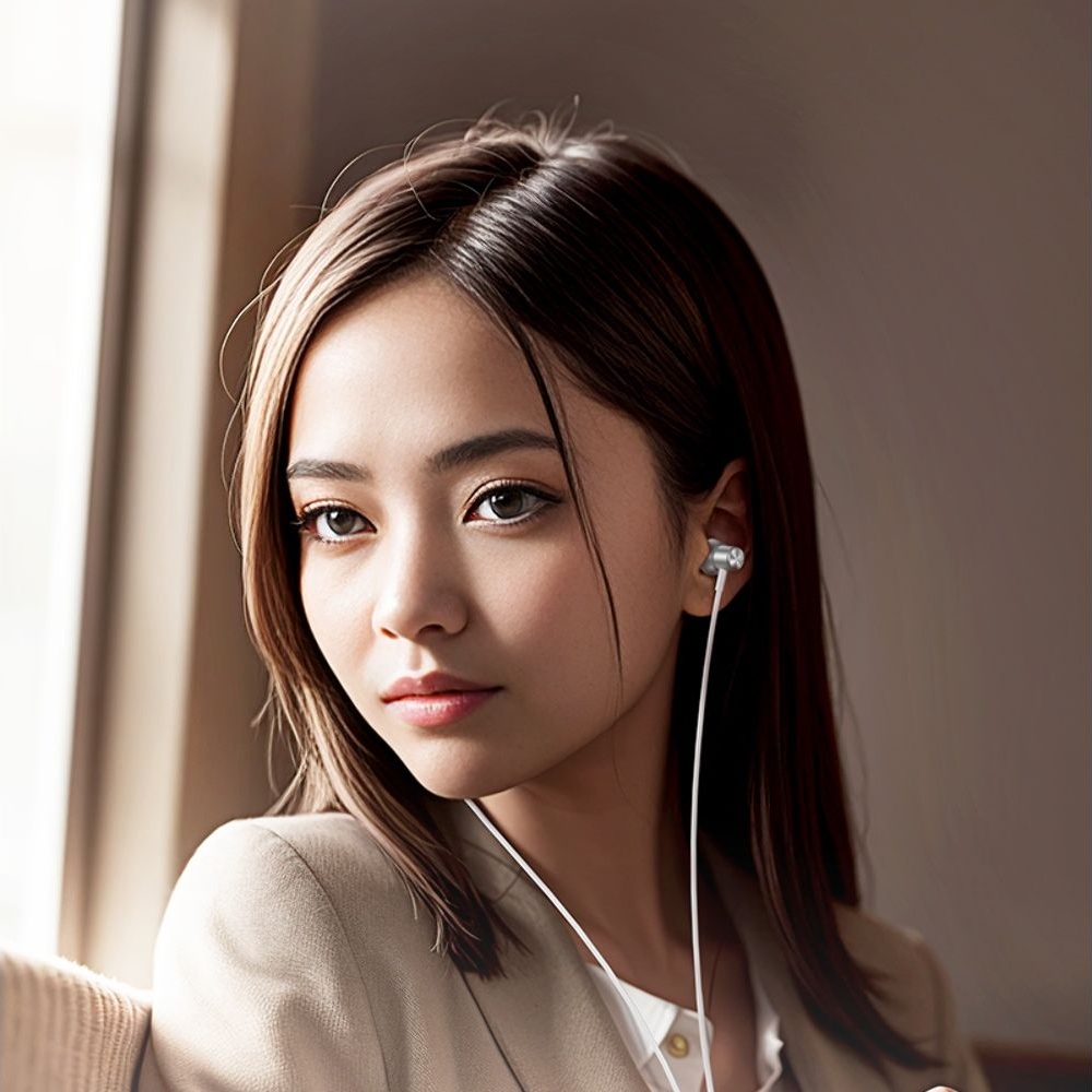 Наушники проводные вакуумные Hoco M110, с микрофоном, серебристые