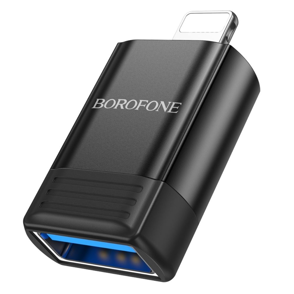 Адаптер переходник Borofone BV18, Lightning на USB 2.0, чорний