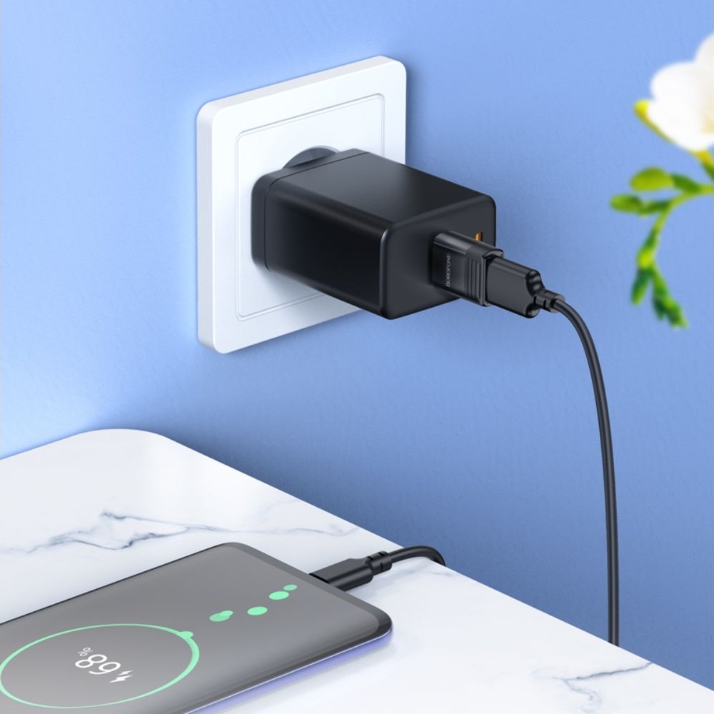 Адаптер переходник Borofone BV18, Type-C на USB 3.0, чорний