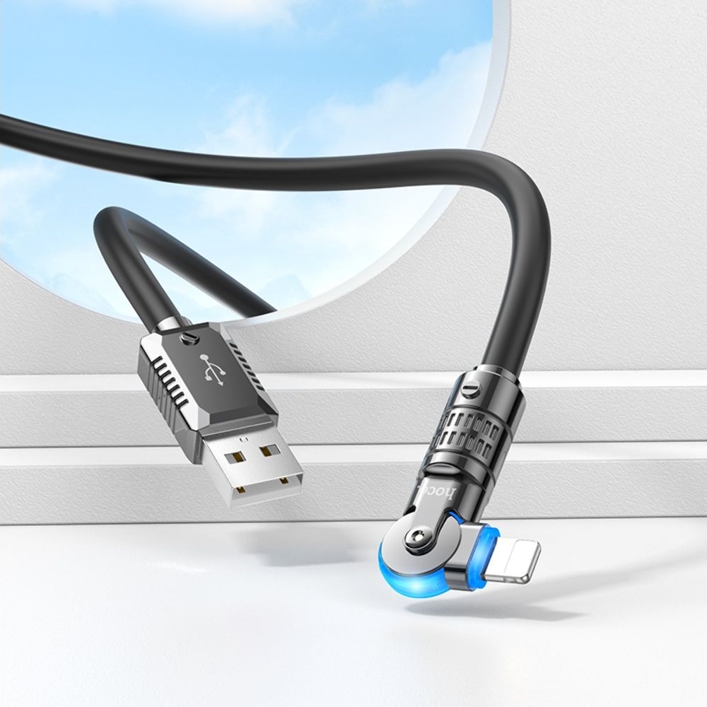 USB-кабель Hoco U118, USB на Lightning, 120 см, чорний