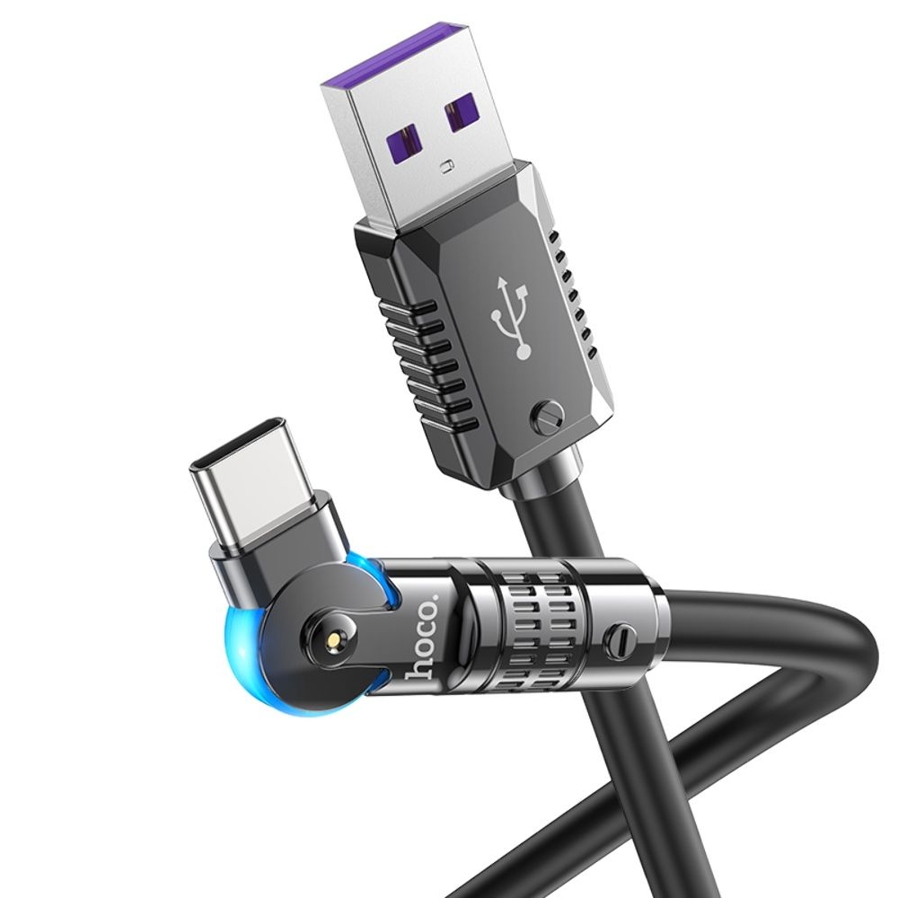 USB-кабель Hoco U118, Type-C, Power Delivery (100 Вт), 120 см, чорний
