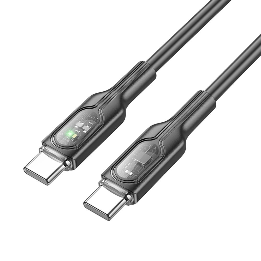 USB-кабель Hoco U120, Type-C на Type-C, Power Delivery (60 Вт), 100 см, чорний