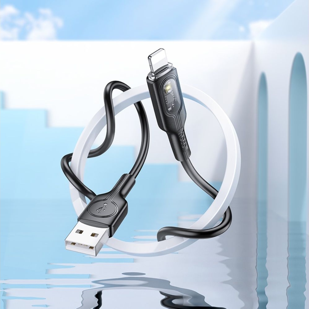 USB-кабель Hoco U120, Lightning, 100 см, чорний